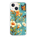 Coque taperso pour Iphone 13 et PRO MINI PRO MAX avec motif fleur orange protection antichoc personnalisée