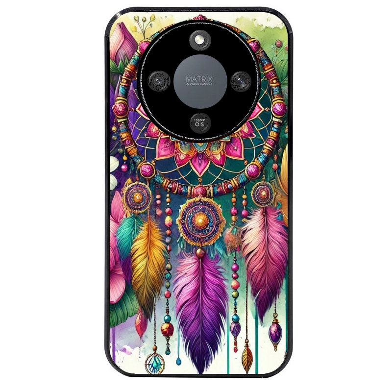 Coque noire taperso pour Magic 5 6 LITE et PRO avec motif dreamcatcher et mandala protection antichoc personnalisée