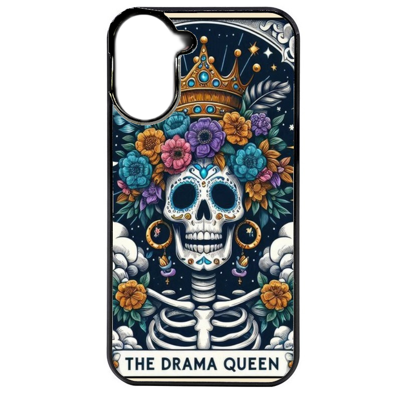 Coque noire taperso pour Redmi A5 4G avec motif tete de mort drama queen protection antichoc personnalisée