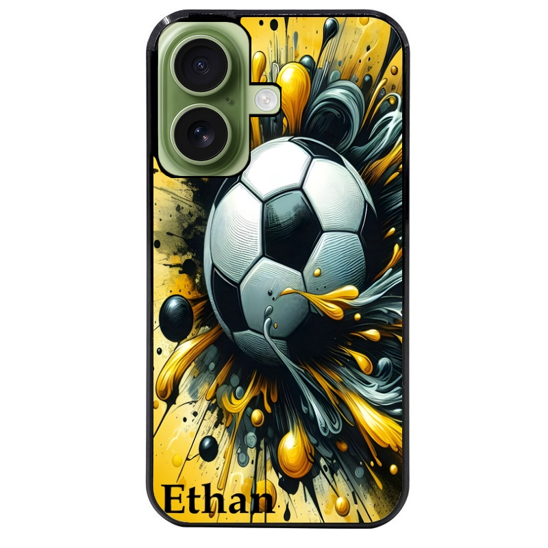 Coque noire taperso pour Iphone 17 17E AIR MAX PRO avec motif football personnalisee protection antichoc personnalisée