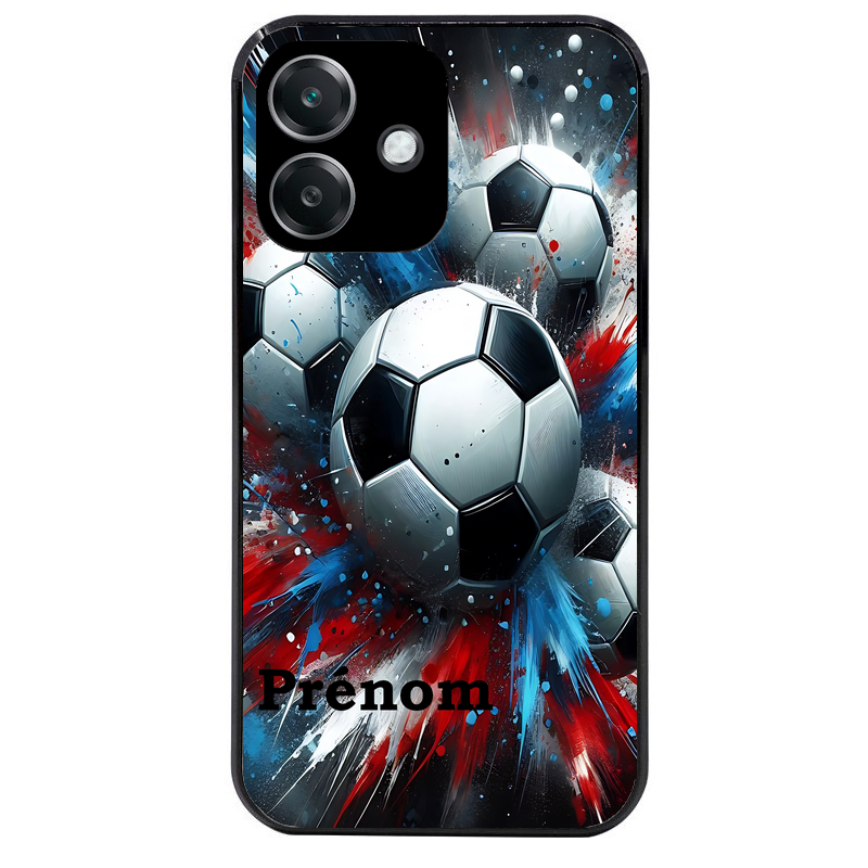 Coque noire taperso pour OPPO A40 avec motif foot tricolore personnalisee protection antichoc personnalisée