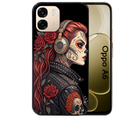 Coque noire taperso pour OPPO A6 A6X 4G et 5G avec motif tete de mort rock protection antichoc personnalisée
