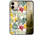Coque noire taperso pour OPPO A6 A6X 4G et 5G avec motif jungle et fleur hibiscus protection antichoc personnalisée