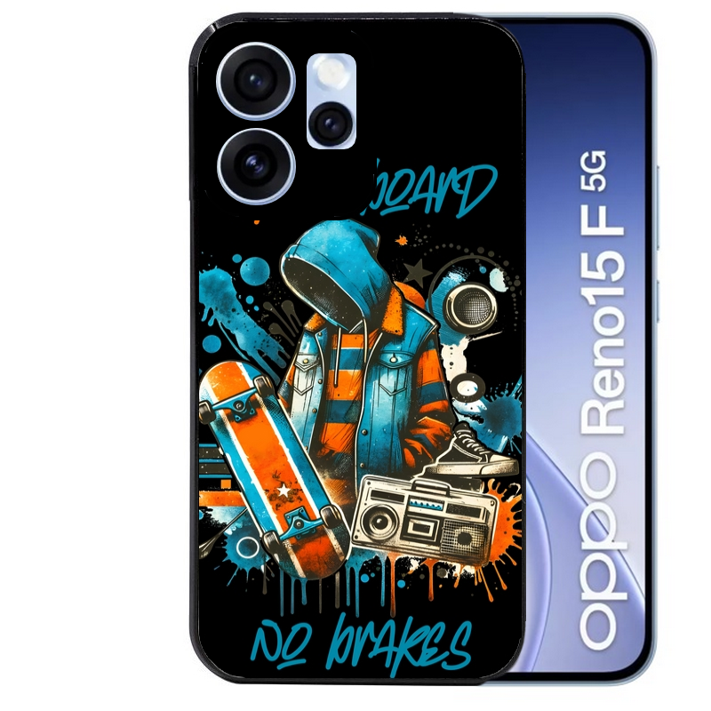 Coque noire taperso pour OPPO Reno 15 et F FS 5G avec motif skate board protection antichoc personnalisée