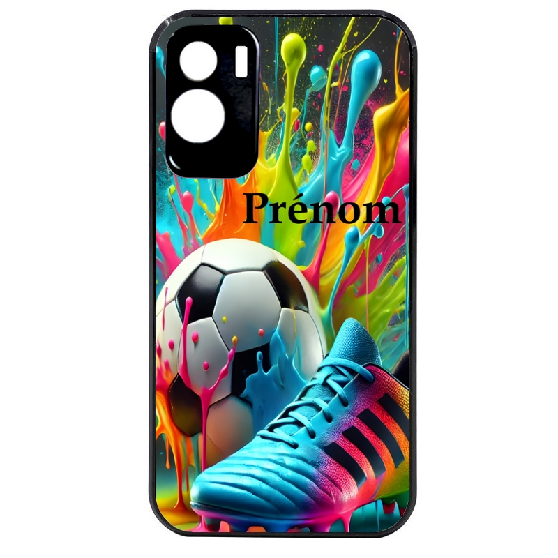 Coque noire taperso pour Honor 70 LITE 90 et LITE avec motif foot color personnalisee protection antichoc personnalisée