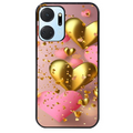 Coque noire taperso pour Honor X7A avec motif coeur rose protection antichoc personnalisée