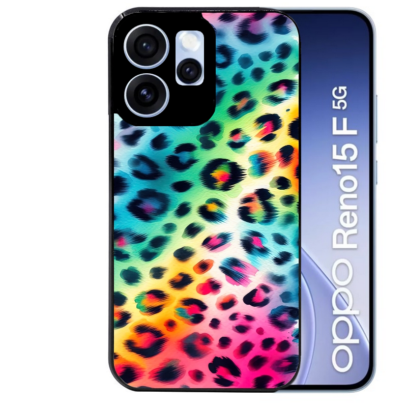 Coque noire taperso pour OPPO Reno 15 et F FS 5G avec motif leopard arc protection antichoc personnalisée