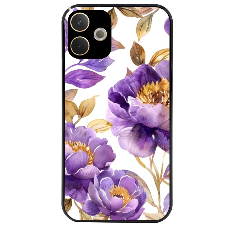 Coque noire taperso pour OPPO A5 PRO 4G et 5G avec motif fleur pivoine protection antichoc personnalisée