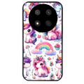 Coque noire taperso pour Magic 7 LITE et PRO avec motif licorne arc en ciel protection antichoc personnalisée
