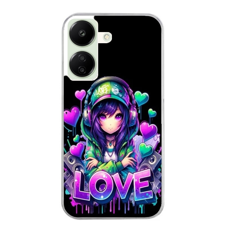 Coque taperso pour POCO C65 4G avec motif anime manga et love protection antichoc personnalisée
