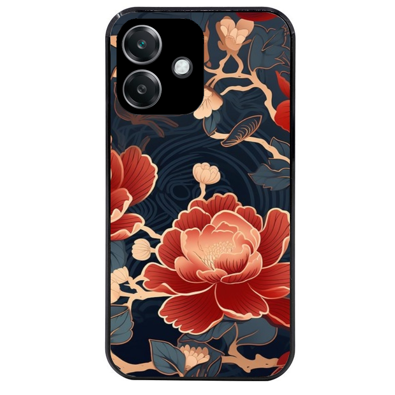 Coque noire taperso pour OPPO A40 avec motif fleur japan protection antichoc personnalisée