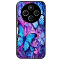 Coque noire taperso pour POCO C75 avec motif papillon violet uv protection antichoc personnalisée
