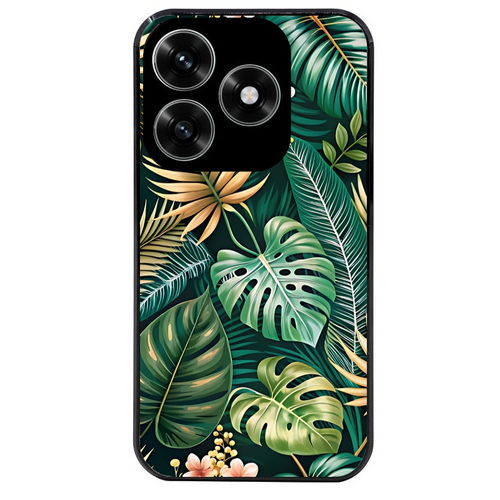 Coque noire taperso pour Honor X6B X5C X5C PLUS avec motif jungle dore protection antichoc personnalisée