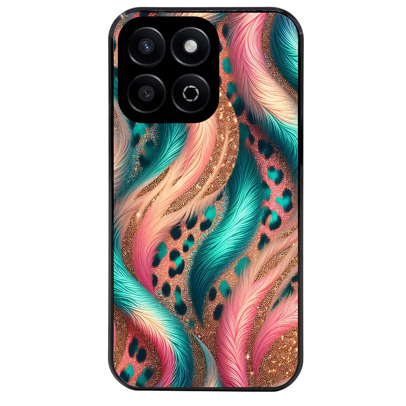 Coque noire taperso pour Honor X8 5G avec motif effet fourrure leopard 2 protection antichoc personnalisée