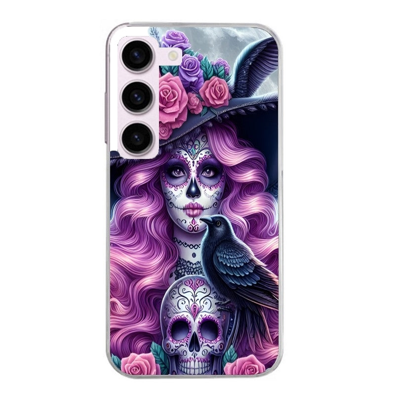 Coque taperso pour Galaxy A13 4G et 5G A23 A53 avec motif tete de mort calavera et corbeau protection antichoc personnalisée