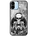 Coque noire taperso pour Redmi A1 et A2 avec motif tete de mort gamer beton protection antichoc personnalisée