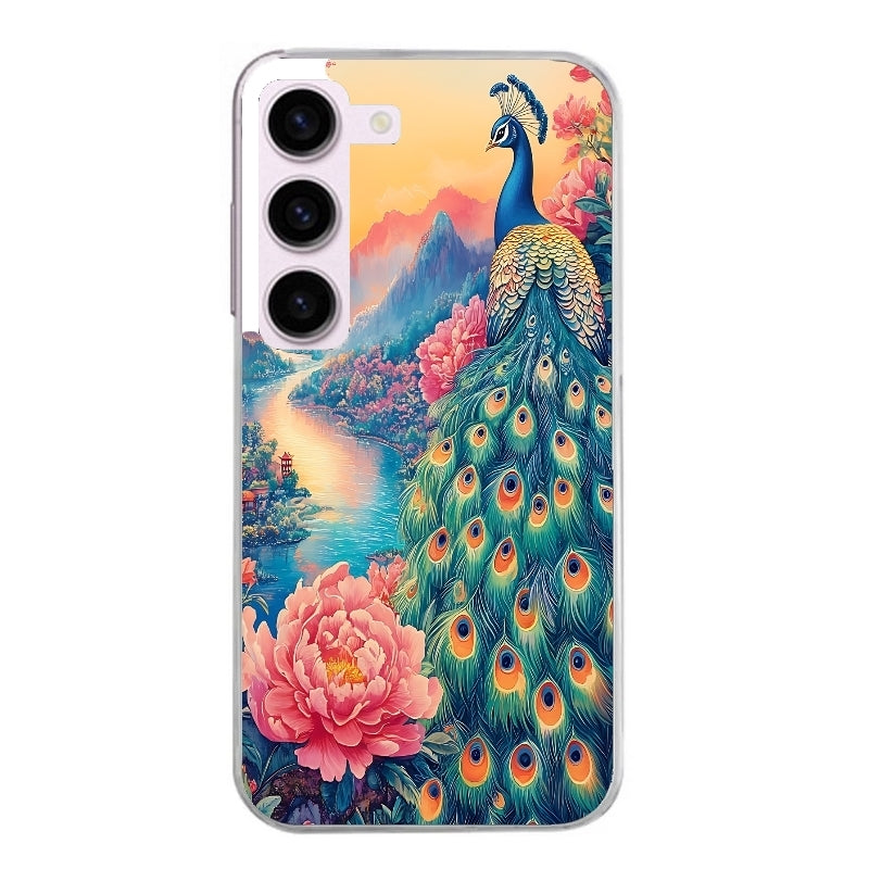 Coque taperso pour Galaxy A13 4G et 5G A23 A53 avec motif paon japan protection antichoc personnalisée