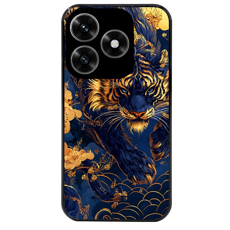 Coque noire taperso pour Honor X6B X5C X5C PLUS avec motif tigre et fleur protection antichoc personnalisée