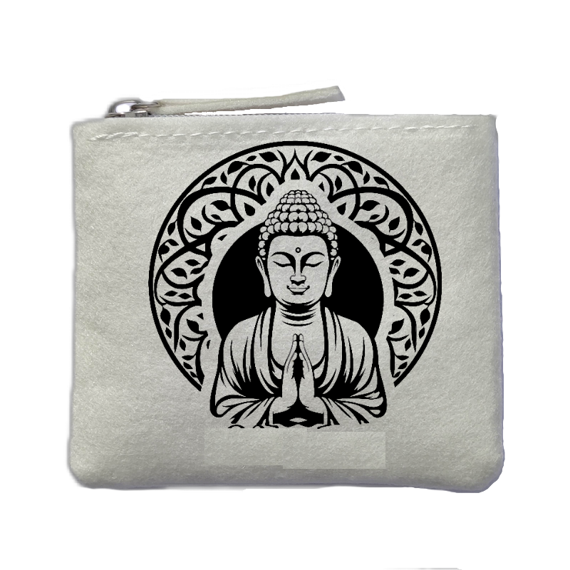 Chaussettes paillettes argent motif bouddha namaste