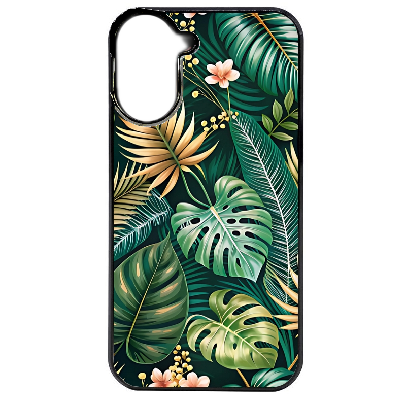 Coque noire taperso pour POCO C71 4G avec motif jungle dore protection antichoc personnalisée
