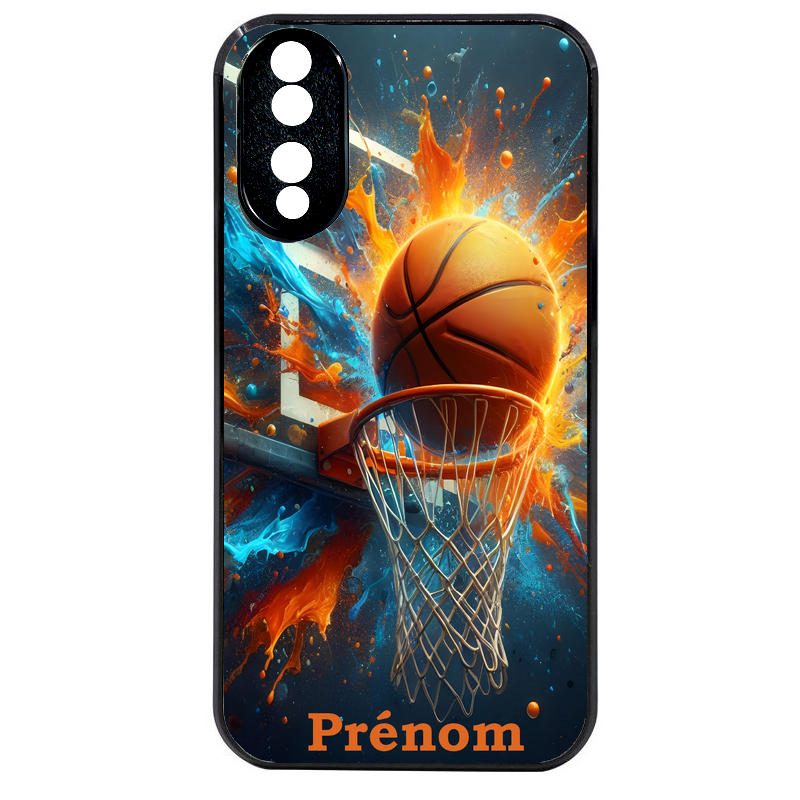 Coque noire taperso pour Honor 70 LITE 90 et LITE avec motif basket ball color personnalise protection antichoc personnalisée