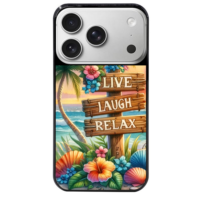 Coque noire taperso pour Iphone 17 17E AIR MAX PRO avec motif tropical vacances protection antichoc personnalisée