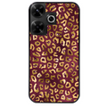 Coque noire taperso pour POCO M6 4G avec motif leopard grenat protection antichoc personnalisée