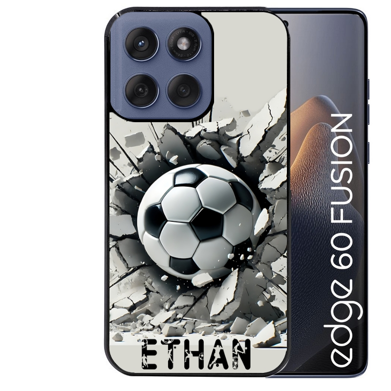 Coque noire taperso pour Moto Edge 60 et Neo Fusion Pro avec motif foot beton personnalisee protection antichoc personnalisée