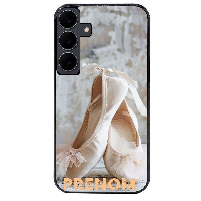 Coque noire taperso pour galaxy A06 A16 A26 A36 A56 avec motif ballerine danse personnalisee protection antichoc personnalisée