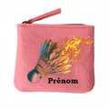Porte monnaie personnalisé badminton volant en feutrine en feutrine