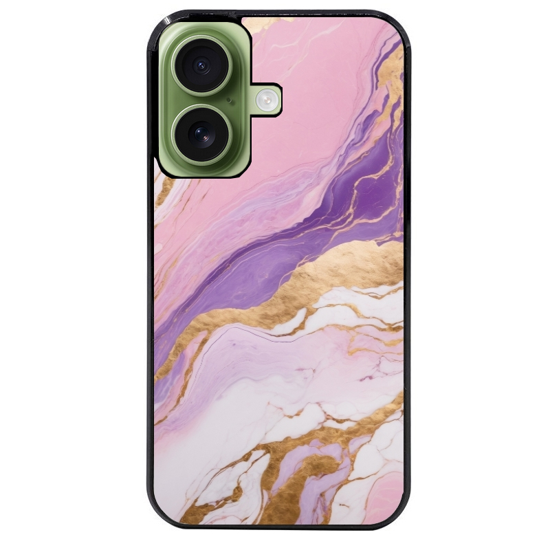 Coque noire taperso pour Iphone 17 17E AIR MAX PRO avec motif marbre violet protection antichoc personnalisée