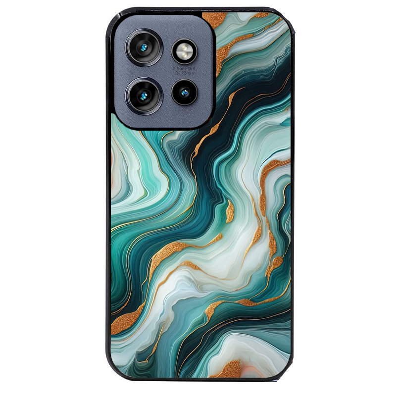 Coque noire taperso pour Moto Edge 60 et Neo Fusion Pro avec motif marbre vert protection antichoc personnalisée