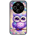 Coque noire taperso pour POCO C75 avec motif chouette violette protection antichoc personnalisée