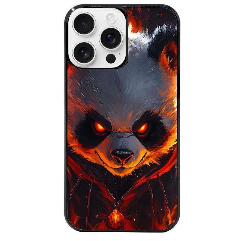 Coque noire taperso pour Iphone 16 16E PLUS MAX PRO avec motif panda very angry protection antichoc personnalisée