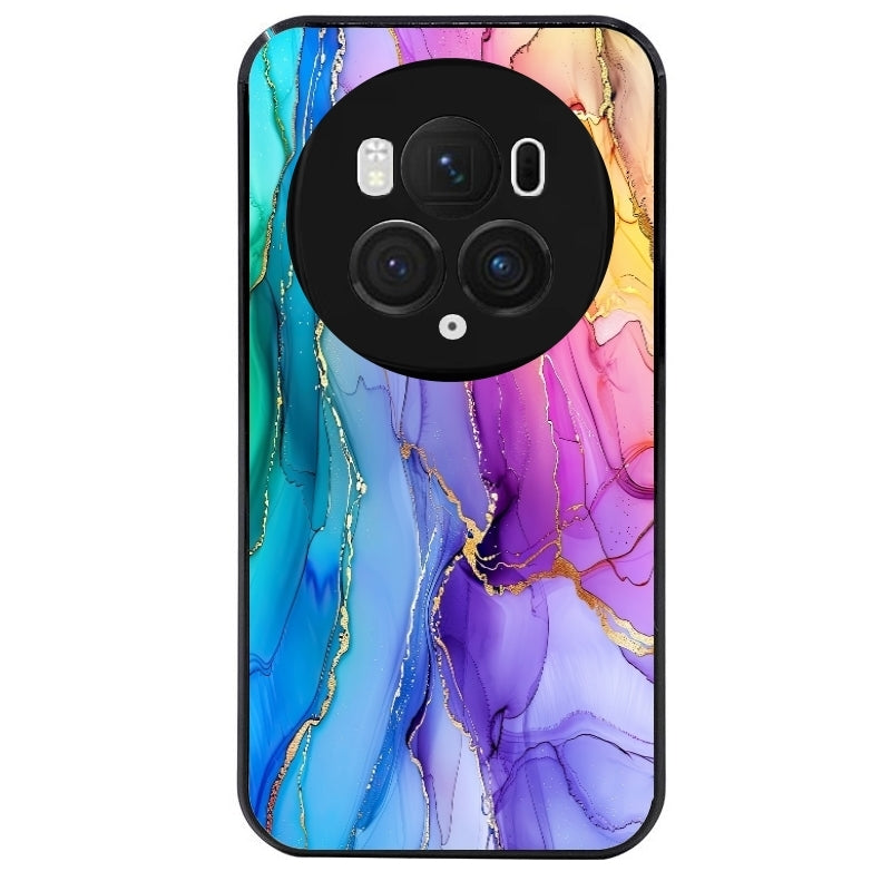 Coque noire taperso pour Magic 5 6 LITE et PRO avec motif marbre tie dye protection antichoc personnalisée