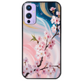 Coque noire taperso pour OnePlus 9 et 9 PRO avec motif marbre fleur cerisier protection antichoc personnalisée