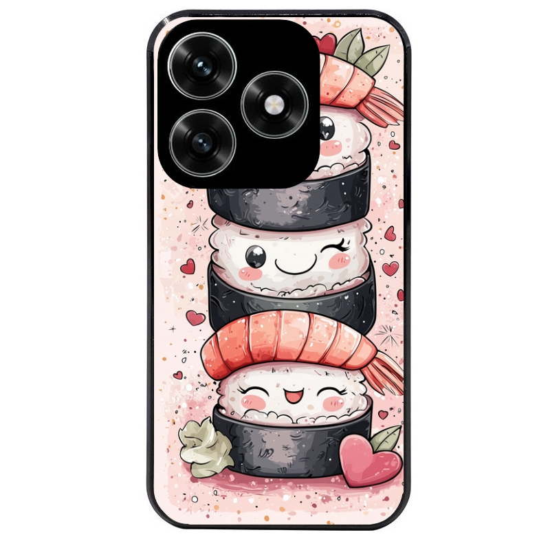 Coque noire taperso pour Honor X6B X5C X5C PLUS avec motif sushi kawai anime protection antichoc personnalisée