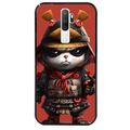 Coque noire taperso pour OPPO A5 A9 2020 avec motif panda et samourai protection antichoc personnalisée