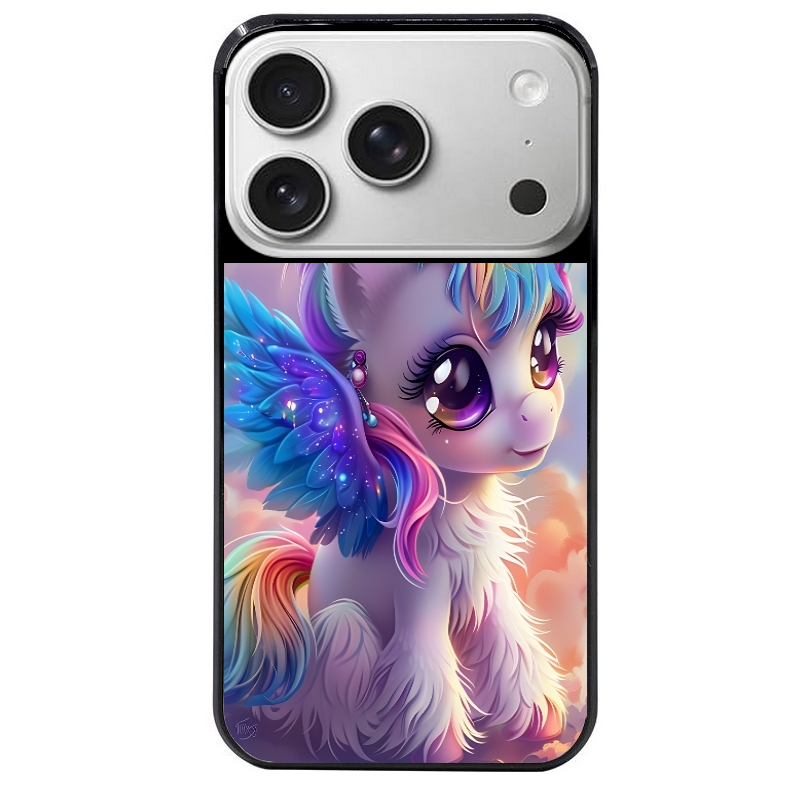 Coque noire taperso pour Iphone 17 17E AIR MAX PRO avec motif licorne style anime protection antichoc personnalisée