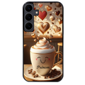 Coque noire taperso pour galaxy A06 A16 A26 A36 A56 avec motif cafe love morning personnalise protection antichoc personnalisée