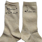 Chaussettes personnalisée paillettes doré motif maman star