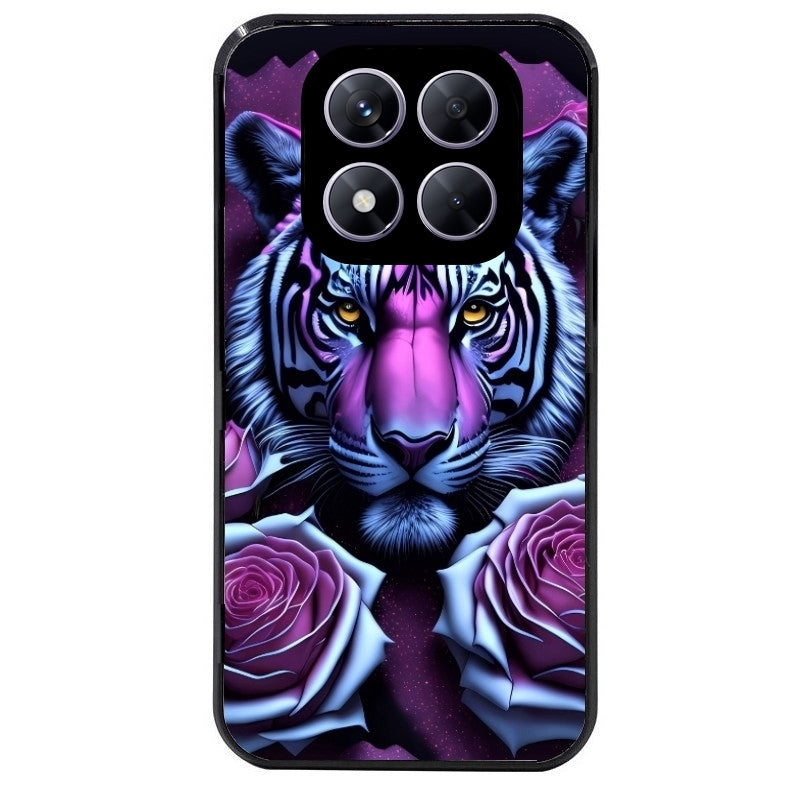 Coque noire taperso pour Redmi Note 14 et PRO PLUS 4G 5G avec motif tigre uv style manga protection antichoc personnalisée