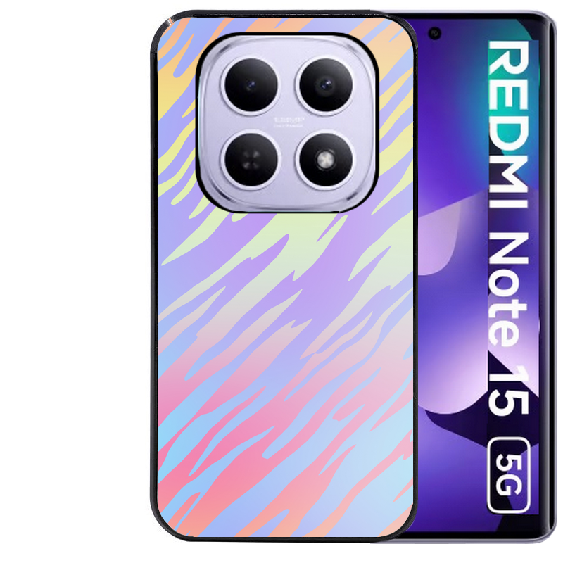Coque noire taperso pour Redmi Note 15 et PRO PLUS 4G 5G avec motif zebre pastel protection antichoc personnalisée