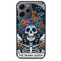 Coque noire taperso pour Redmi 12 4G et 5G avec motif tete de mort drama queen protection antichoc personnalisée