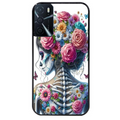 Coque noire taperso pour OPPO A16 et A16S avec motif tete de mort calavera papillon protection antichoc personnalisée