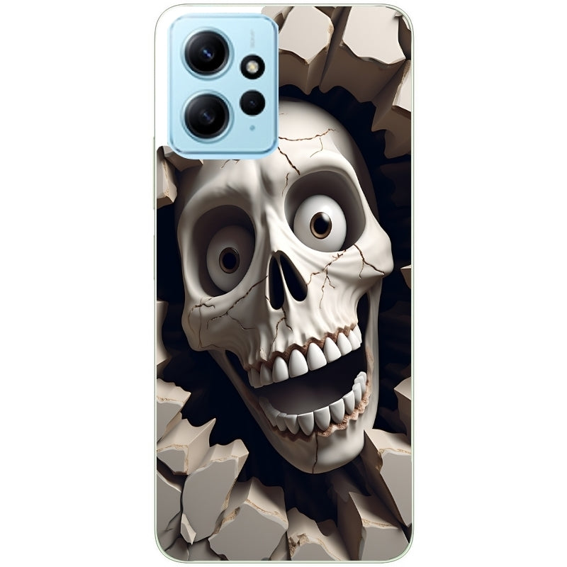 Coque taperso pour POCO X5 5G avec motif tete de mort smile protection antichoc personnalisée