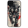 Coque noire taperso pour galaxy A22 A32 A52 A52S 4G 5G  avec motif tigre japan protection antichoc personnalisée