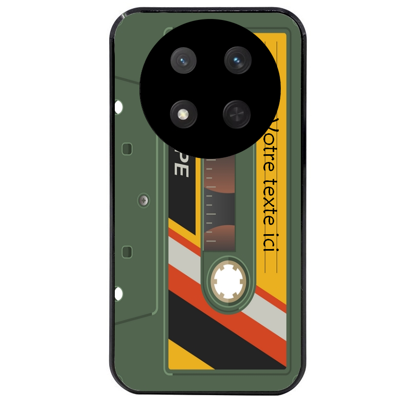 Coque noire taperso pour Magic 7 LITE et PRO personnalisable avec motif cassette kaki protection antichoc personnalisée
