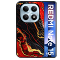 Coque noire taperso pour Redmi Note 15 et PRO PLUS 4G 5G avec motif marbre rouge protection antichoc personnalisée