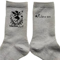Chaussettes personnalisée paillettes argent motif maman magique